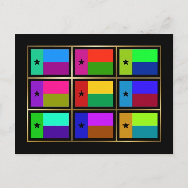 Uppskjutningskort för Guinea-Bissau Multihue Flagg Vykort (Framsida)