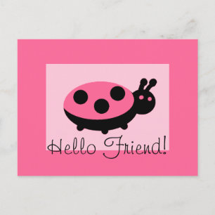 Uppskjutningskort för "Hej Friend" från Ladybug Vykort