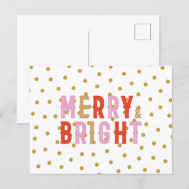 Uppskjutningskort för Merry och Bright God jul Vykort