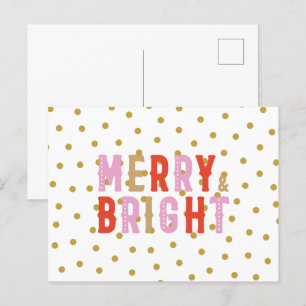 Uppskjutningskort för Merry och Bright God jul Vykort
