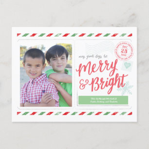 Uppskjutningskort för Merry och Bright Hand Letter Helg Vykort