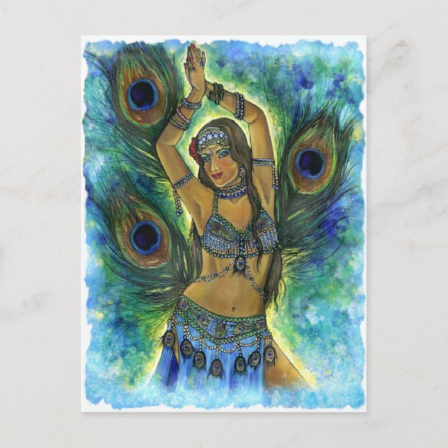 Uppskjutningskort för peacock Dancer Vykort (Framsida)