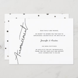 Uppskjutningsmeddelande för Bröllop i Modern Simpl Inbjudningar