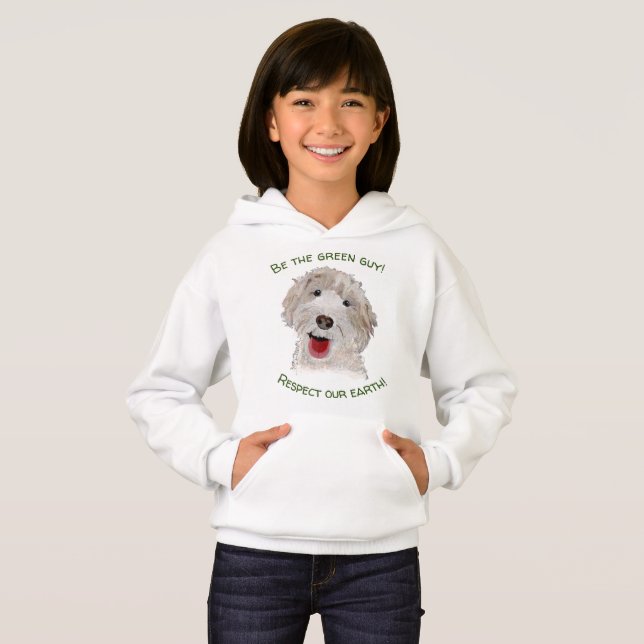 Uppslag Labradoodle Nature Sweatshirt for Girls T Shirt (Hel framsida)