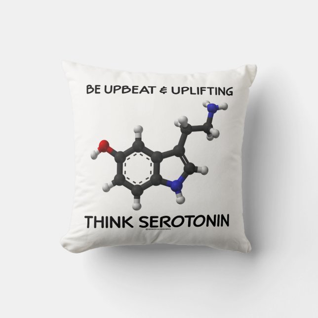 Uppslag och uppmjukning av Tänka Serotoninmolekyle Kudde (Framsida)