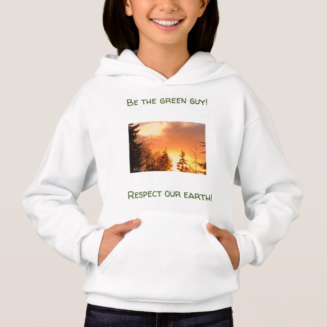 Uppslag Sunset Nature Sweatshirt for Girls T Shirt (Framsida)