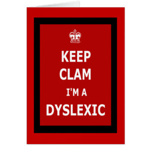 Uppsluppen dyslexic hälsningskort