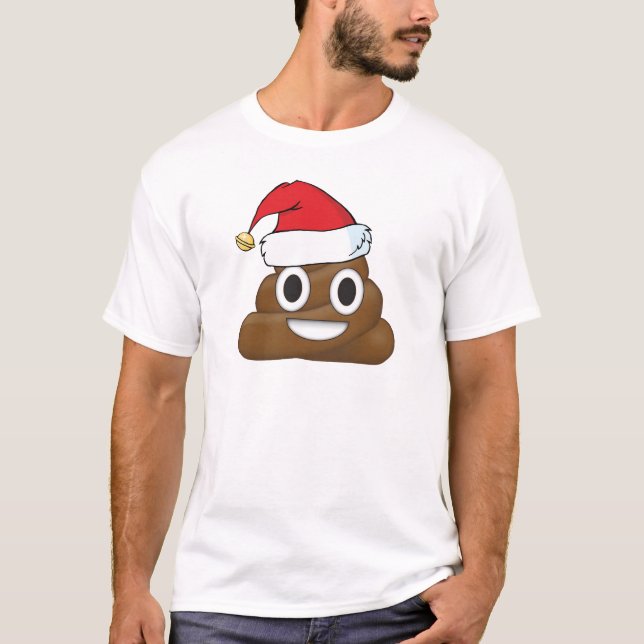 Uppsluppen julaftonPoop Emoji Tee Shirt (Framsida)