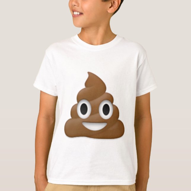 Uppsluppen poop-emoji - bajstecknaddesign t-shirt (Framsida)