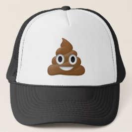 Uppsluppen poop-emoji - bajstecknaddesign truckerkeps