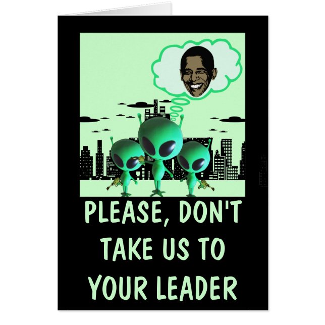 Uppsluppna anti Obama Hälsningskort (Framsidan)