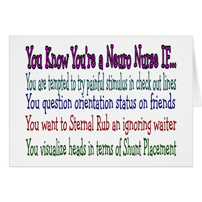 Uppsluppna gåvor för Neurologysjuksköterska, unikt Hälsningskort (Framsidan Horizontal)
