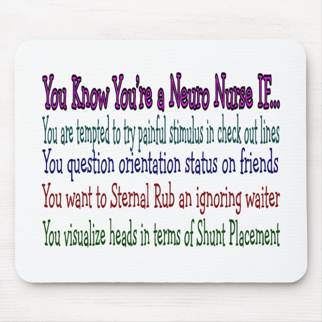 Uppsluppna gåvor för Neurologysjuksköterska, unikt Musmatta (Framsidan)