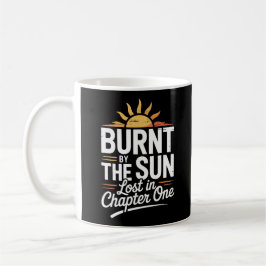 Uppspelad bränd Sol-läsningskurs svartvitt Kaffemugg