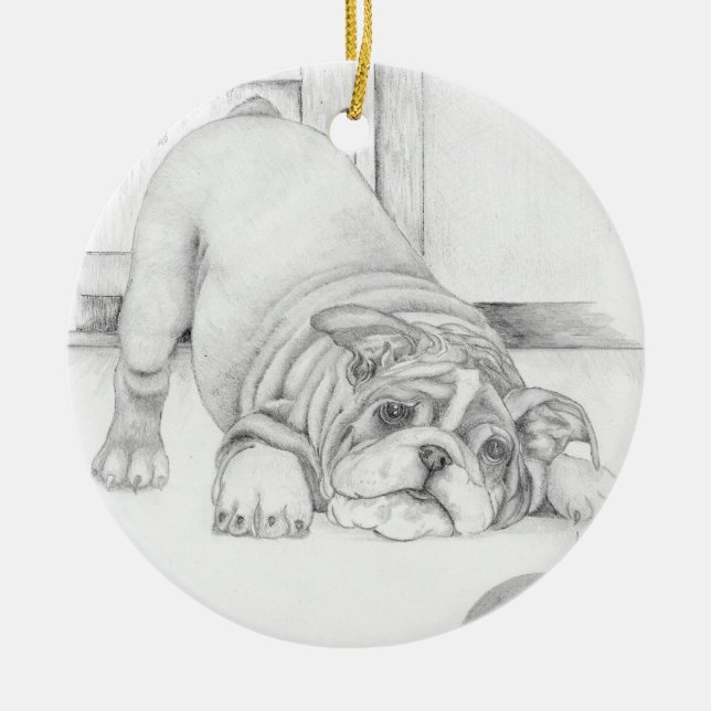 Uppspelad docka julgransprydnad keramik (Framsidan)