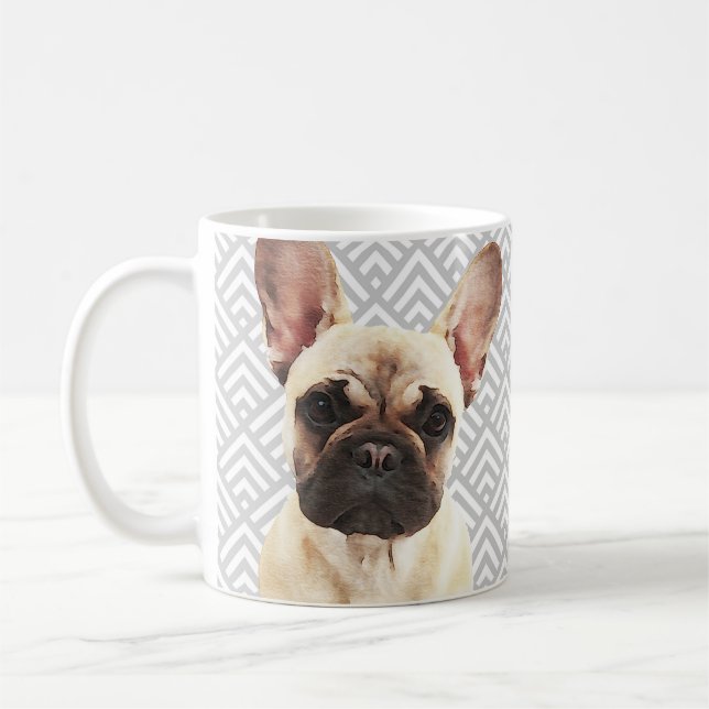 Uppspelad Fransk Bulldog Kaffemugg (Vänster)