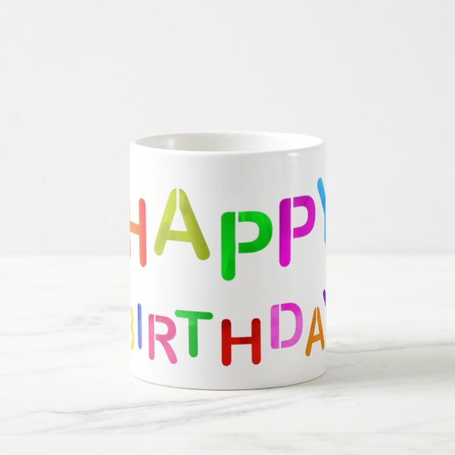 Uppspelad Grattis på födelsedagen-text Kaffemugg (Center)