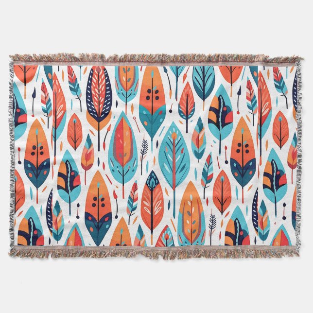 Uppspelad höst Löv Mönster Filt (Framsidan)