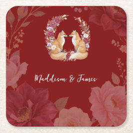 Uppspelad höstfot Bröllop Underlägg Papper Kvadrat