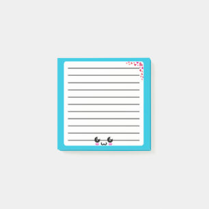 Uppspelad Kawaii-anteckningsdesign efter IT Post-it Block