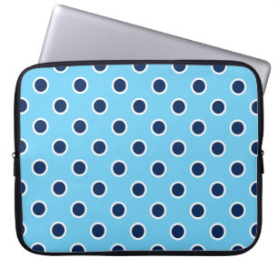 Uppspelad marin Polka dots, ljusblå Laptop sleeve