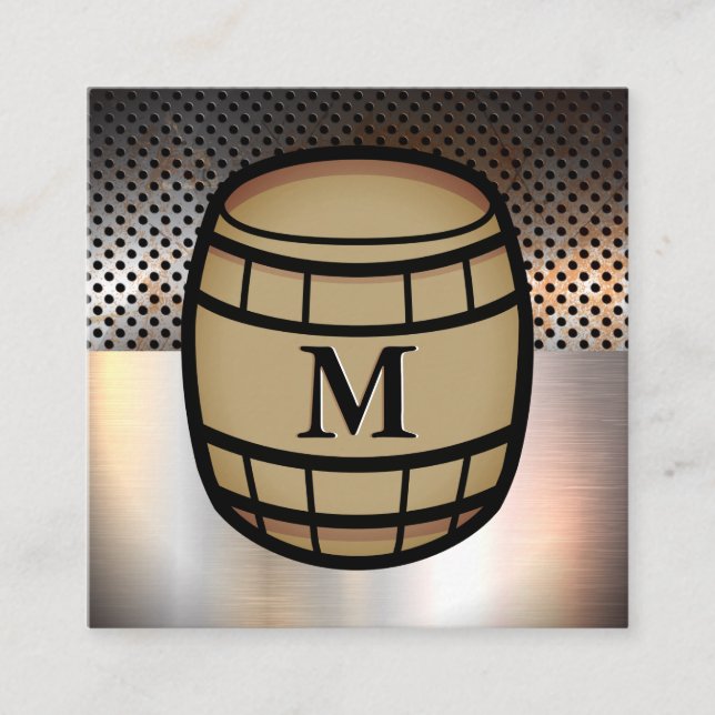Uppspelad Metall | METALL LAKAN | Barrel Fyrkantigt Visitkort (Framsida)