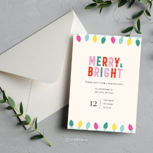 Uppspelad och färgfull Julfest för "Merry & Bright Inbjudningar
