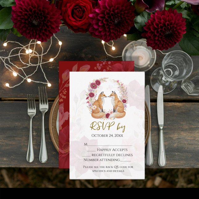 Uppspelad räv Höger Bröllop OSA Kort (Skapare uppladdad)