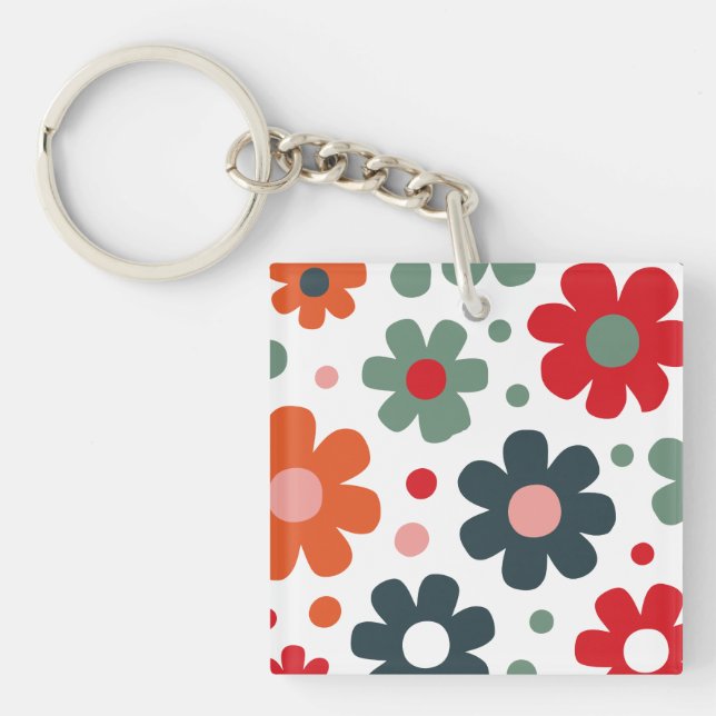 Uppspelad Retro Flower Mönster (Framsidan)