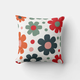 Uppspelad Retro Flower Mönster Kudde