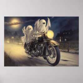 Uppspelad Spöken på motorcykel i Vintage, Moonlit  Poster