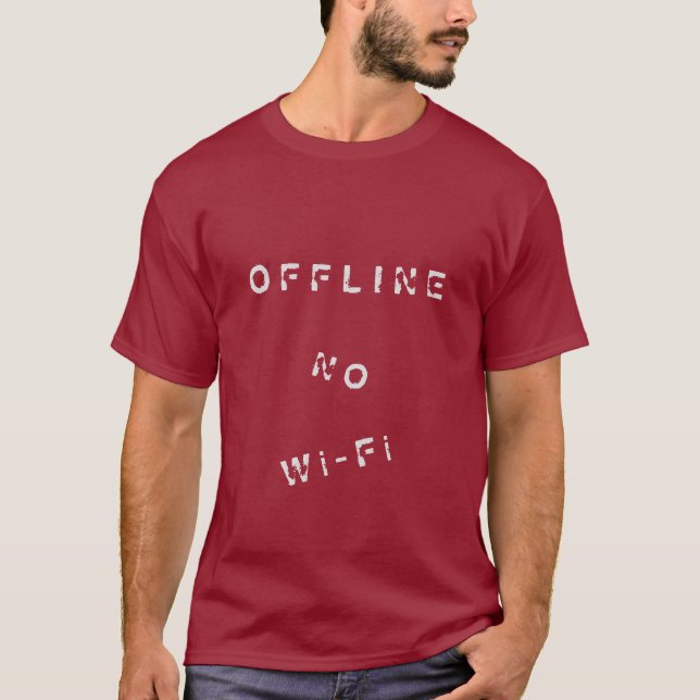 Uppspelad text offline T-Shirt No Wi-Fi (Framsida)