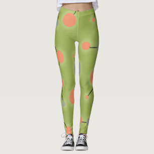 Uppspelande Retro Large Molecules Universe Peach-G Leggings