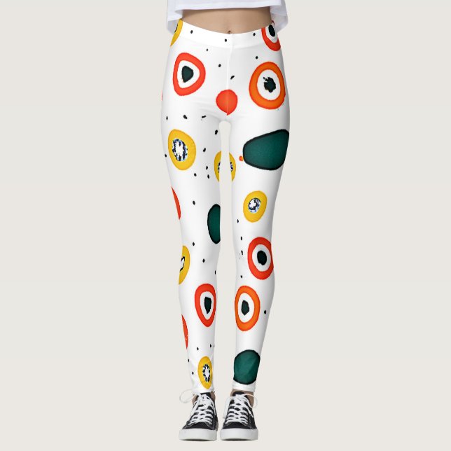 Uppspelande rotcirkel Mönster Leggings (Framsida)