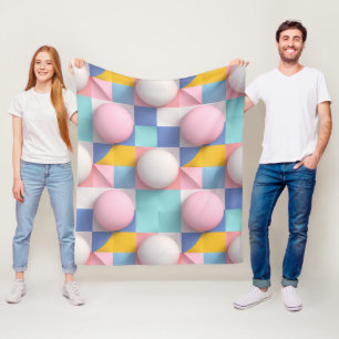Uppspelning av 3D Pastel Spheres och Geometric Mön Fleecefilt