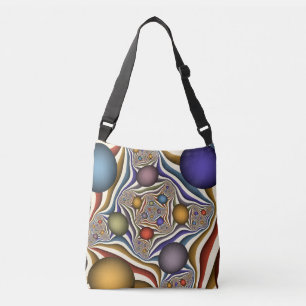 Uppspelning av färglös modern Abstrakt Fractal Art Axelväska