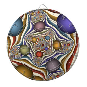 Uppspelning av färglös modern Abstrakt Fractal Art Darttavla
