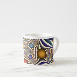 Uppspelning av färglös modern Abstrakt Fractal Art Espressomugg