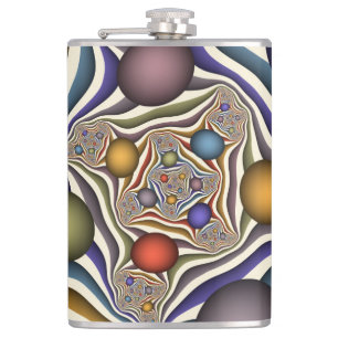 Uppspelning av färglös modern Abstrakt Fractal Art Fickplunta