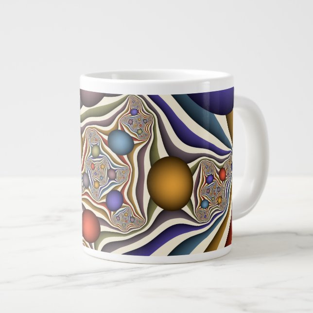 Uppspelning av färglös modern Abstrakt Fractal Art Jumbo Mugg (Framsida höger)