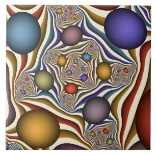 Uppspelning av färglös modern Abstrakt Fractal Art Kakelplatta