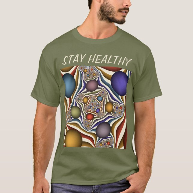 Uppspelning av färglös modern Abstrakt Fractal Art T Shirt (Framsida)