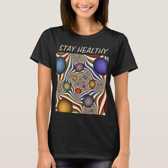 Uppspelning av färglös modern Abstrakt Fractal Art T Shirt (Framsida)