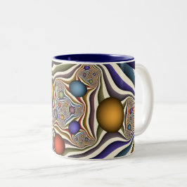Uppspelning av färglös modern Abstrakt Fractal Art Två-Tonad Mugg