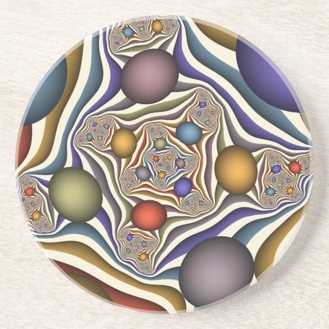 Uppspelning av färglös modern Abstrakt Fractal Art Underlägg (Framsidan)