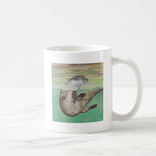 Uppspelning av floden Otter Painting Kaffemugg