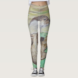 Uppspelning av floden Otter Painting Leggings