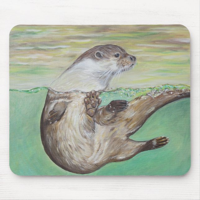 Uppspelning av floden Otter Painting Musmatta (Framsidan)