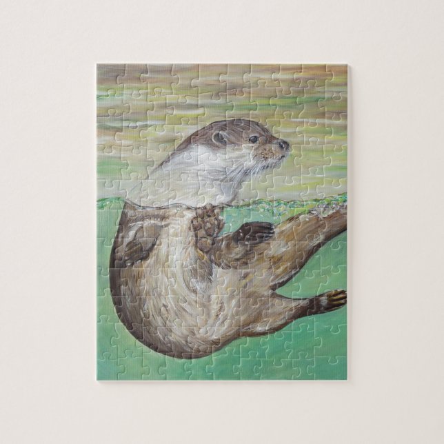 Uppspelning av floden Otter Painting Pussel (Vertikal)