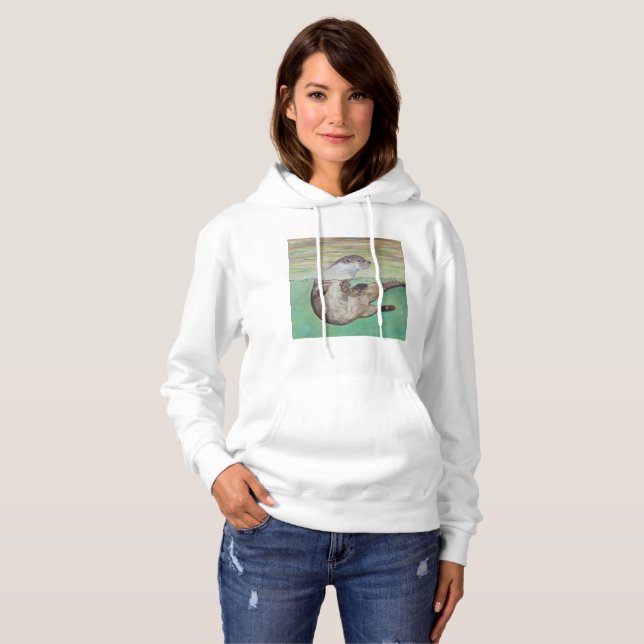 Uppspelning av floden Otter Painting T-shirt (Hel framsida)